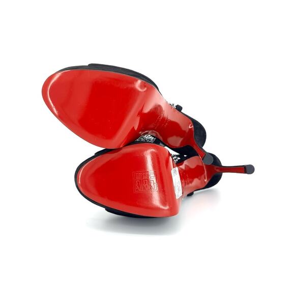 NEW Christian Louboutin Plougesta Alta Strass Embellished Platform Sandals 38.5 - Picture 7 of 8